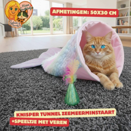 🧜‍♂️ Kattentunnel Mermaid – Voor katten met zeemeermin-dromen 🐱✨