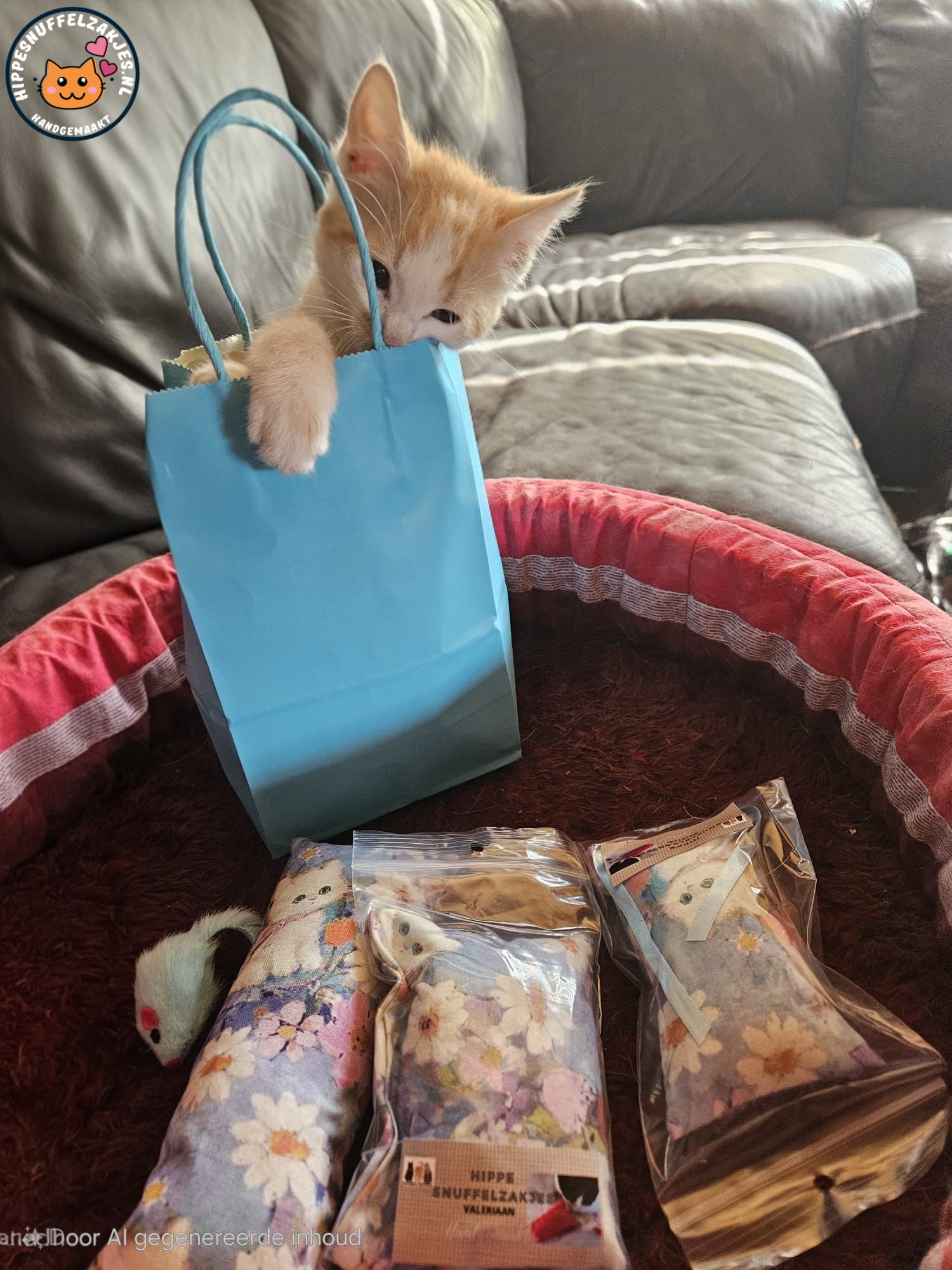 4 delige Kittenpakket Blauw  (gevuld met meerdere geuren)