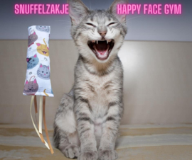 Snuffelzakje gym Happy faces met lintjes (gevuld naar wens) 4 OP VOORRAAD