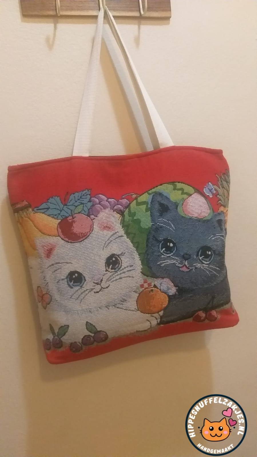 Stevige tas met kattenprint