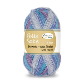 Flotte Socke 4 draads Baumwolle + Wolle Stretch Tutti Frutti - 1414