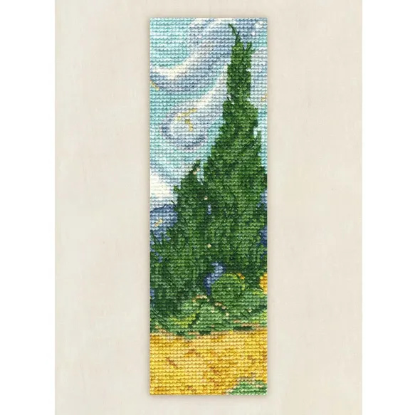 DMC Kruissteek kit boek. Wheatfield Cypresses- Museum Collectie