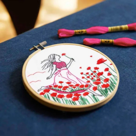 DMC Borduurkit Romantische Klaprozen