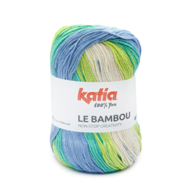 Katia Le Bambou 104 - Ecru-Pistache-Blauw-Turquoise groen