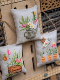 Vervaco Deco kussentje kit Tuin - set van 3