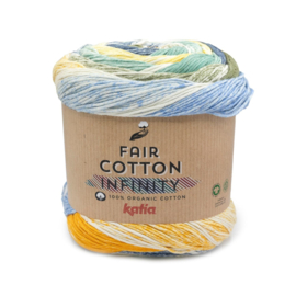 Katia Fair Cotton Infinity 106 - Blauw-Geel-Kaki