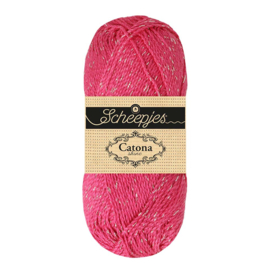 Scheepjes Catona Shine - 114 Shocking Pink - Silver