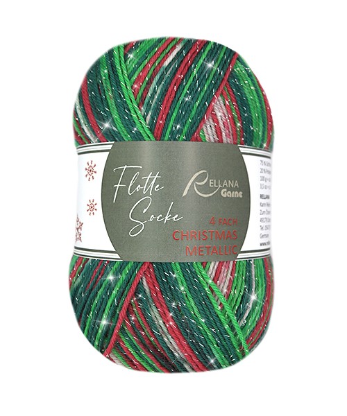 Rellana Flotte Socke 4f. Christmas Metallic