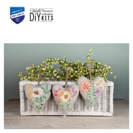 Vervaco Deco hartje kit Wilde bloemen - set van 3