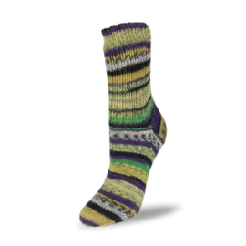 Rellana Flotte Socke Relax - 7023 Geel/paars/zwart/blauw