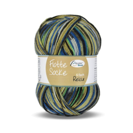 Rellana Flotte Socke Relax - 7025 Geel/blauw/groen/zwart