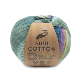 Katia Fair Cotton Granny 301 - Blauw-Geelachtig groen-Lila