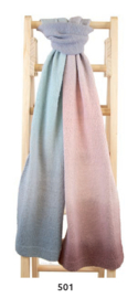 Katia Holi 501 Water blauw-Kauwgom roze