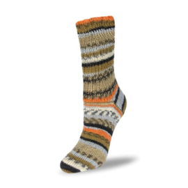 Rellana Flotte Socke Relax - 7022 Bruin/zwart/grijs/oranje