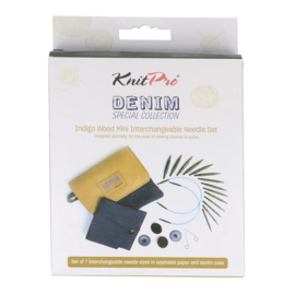 KnitPro Verwisselbare naaldenset mini hout indigo