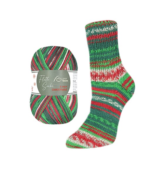 Rellana Flotte Socke 6f. Christmas