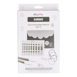 KnitPro Karbonz verwisselbare breipunten 13cm 3-8mm set Deluxe