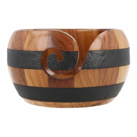 Scheepjes Yarn bowl teakhout-rozenhout-leer