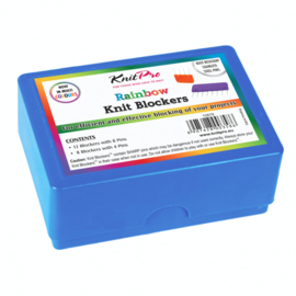 KnitPro Knitblockers doosje met 20 blockers regenboog