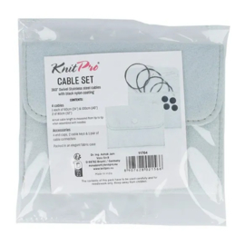 KnitPro Swivel 360° verwisselbare kabel set 60-100cm blauw