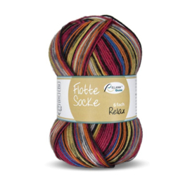 Rellana Flotte Socke Relax - 7024 Rood/oranje/zwart/blauw