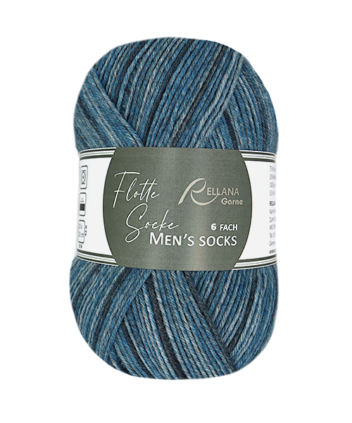 Rellana Flotte Socke 6f. Men's Socks - 8023 bedrukte jeans
