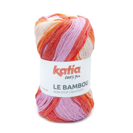 Katia Le Bambou 105 - Kauwgom roze-Rood-Lichtroze-Oranje
