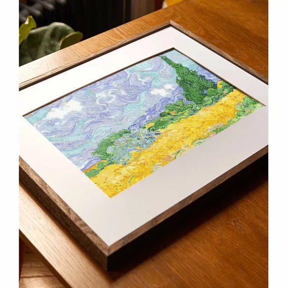 DMC Kruisst. kit A wheatfield, with Cypresses - Museum Collectie