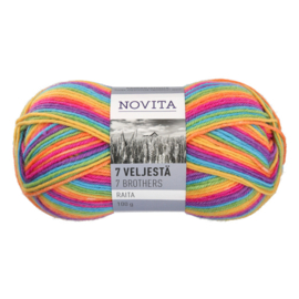 Novita 7 Brothers Veljestä Raita 980 - Rainbow