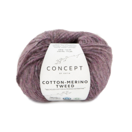 Katia Cotton-Merino Tweed 509 - Zeer donker roze