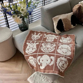 Haakpatroon Safari Avontuur Mozaiek Deken - L. de Vries