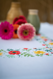 Vervaco Tafelkleed kit Frisse bloempjes