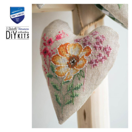 Vervaco Deco hartje kit Wilde bloemen - set van 3