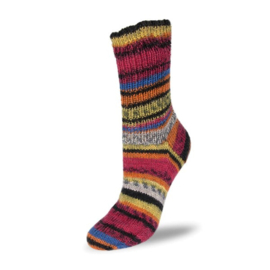 Rellana Flotte Socke Relax - 7024 Rood/oranje/zwart/blauw