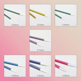 KnitPro Zing verwisselbare breipunten set 13cm 3-5mm Midi