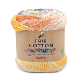 Katia Fair Cotton Infinity 103 - Blauw-Wijn rood-Bezem geel-Donker groen