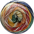Katia Fair Cotton Infinity 100 - Oranje-Donker blauw-Groen-Rood
