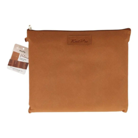 KnitPro Velora Rondbreinaaldenetui leer bruin