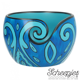 Yarn bowl - blue leaf