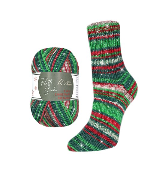 Rellana Flotte Socke 4f. Christmas Metallic