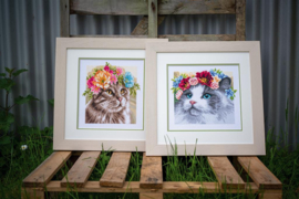 Lanarte Telpakket kit Maine coon met bloemenkrans