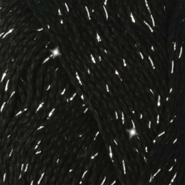 Scheepjes Catona Shine - 110 Jet Black - Silver