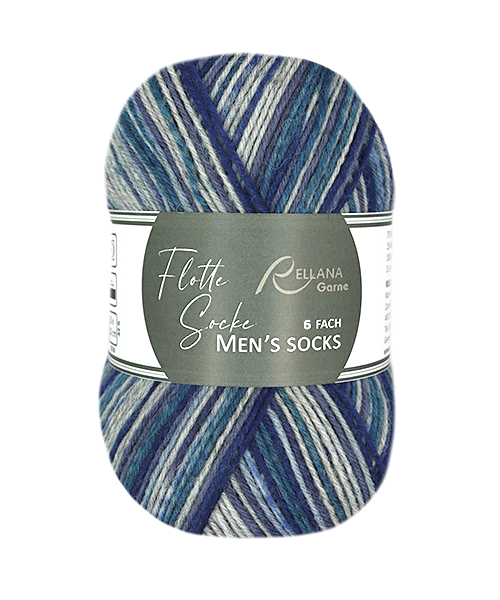 Rellana Flotte Socke 6f. Men's Socks - 8024 gestreepte jeans