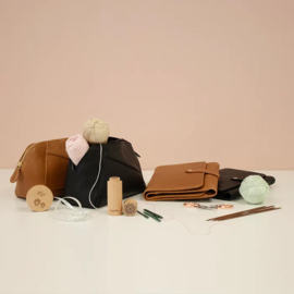 KnitPro Velora Rondbreinaaldenetui leer zwart