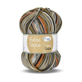 Rellana Flotte Socke Relax - 7022 Bruin/zwart/grijs/oranje