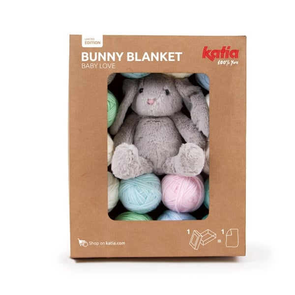 Katia Bunny Blanket: 16 bollen en knuffeltje + Bunny in Wonderland KAL