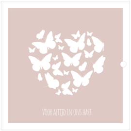 Rouwkaarten bewaarbundel | vlinders | roze