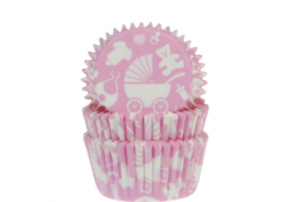 Cupcake cups Baby uitzet roze