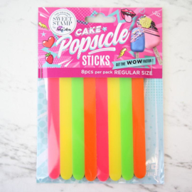 SweetStamp Popsicle Sticks 8pk - Neon Glow