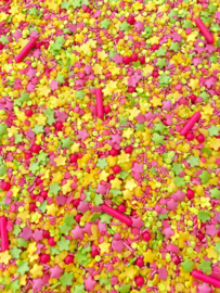 250 gr - Roze / gele / lemonmix met bloemen